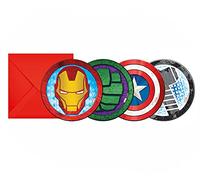 Procos Mighty Avengers Invitations & Envelopes 6Ct, multi-coloured, 10115576