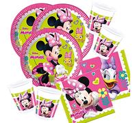 Procos Minnie Mouse 52 Piece Party Set - Minnie Happy Helpers - Plates, Cups, Napkins for 16 Kids