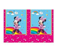 Procos Minnie Mouse Tablecloth as Decoration for Children's Birthday Parties and Themed Parties Size: 120 x 180 cm, Wipe-Clean, Reusable, Children's Birthday Party Table Cover