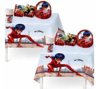 Procos Miraculous Ladybug Birthday Party Supplies Plates Cups Napkins and 2 Table Covers Decorations for 16 people
