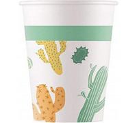 Procos Paper Cactus Party Cup (Pack Of 8) White/green/yellow (One Size)