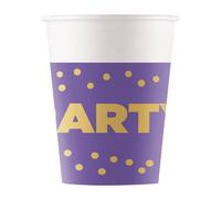 Procos Paper Dotted Party Cup (Pack Of 8) Purple/white/gold (One Size)