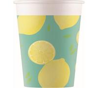 Procos Paper Lemon Party Cup (Pack Of 8) Green/yellow/white (One Size)