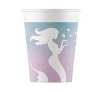 Procos Paper Mermaid Disposable Cup (Pack Of 8) White/blue/purple (One Size)