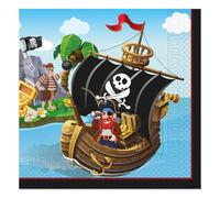 Procos - Paper Napkins FSC Pirates Island Pirates Party (33x33 cm, Double Veil), 20 Pieces, Multicolored, 93967