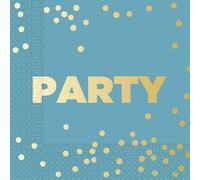 Procos Party Gold Foil Napkins (Pack of 16) in Blue Procos Blue