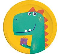 Procos Partyware Eco-Friendly Dinosaur Roar Compostable Paper Plates 23cm 8Ct