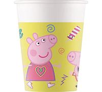 Procos Peppa Pig 93471 Party Cups Maximum Capacity 200 ml Pack of 8 Disposable Paper Cups Children's Birthday Party Tableware FSC