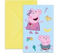 Procos - Peppa Pig Messy Play Envelope Invitations in FSC Paper, 6 Pieces, PR94113