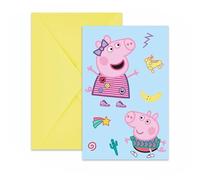 Procos - Peppa Pig Messy Play Envelope Invitations in FSC Paper, 6 Pieces, PR94113