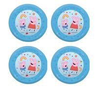 Procos - Peppa Pig Messy Play Plastic Plates 4 Pack Reusable Party Tableware for Birthday or Theme Party Peppa Pig