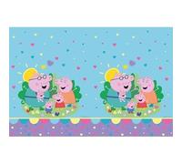Procos Peppa Pig Tablecloth as Decoration for Children's Birthday Parties and Themed Parties Size: 120 x 180 cm, Wipe-Clean, Reusable, Children's Birthday Party Table Cover