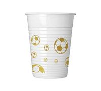 Procos Plastic Football Party Cup (Pack Of 8) Gold/white (One Size)