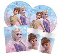 Procos - S Frozen 2 Wind Spirit Party Set, 52 Pieces, 16 Plates, 16 Cups, 20 Napkins, Disposable Tableware, Party Tableware, Table Decoration