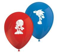 Procos Sonic The Hedgehog Balloons, Pack of 8, Diameter 21 cm, Printed, Red Blue, Latex Balloons, Birthday, Decoration