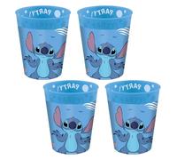 Procos - Stitch and Angel Plastic Cups 4 Pack Reusable Party Tableware for Birthday or Theme Party