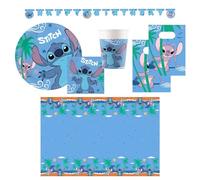 Procos - Stitch Party Set Large 46-Piece Party Set for Children's Birthday or Theme Party, Table Decoration