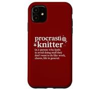 Procrastiknitter Funny Knitting Procrastinator Dictionary Case for iPhone 11