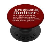 Procrastiknitter Funny Knitting Procrastinator Dictionary PopSockets Adhesive PopGrip