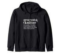 Procrastiknitter Funny Knitting Procrastinator Dictionary Zip Hoodie