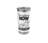 Procrastinate Now Panic Later Funny Rabbit Ironic Stainless Steel Insulated Tumbler