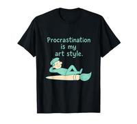 Procrastination Is My Art Style Funny Cartoon T-Shirt