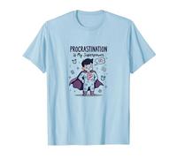 Procrastination is My Superpower Funny Superhero T-Shirt, Men, Baby Blue, 3XL