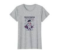 Procrastination is My Superpower Funny Superhero T-Shirt, Women, Heather Grey, XS