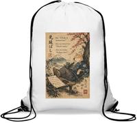 Procrastination Reflected in Zen Style Gym Sack Casual Drawstring Bag White