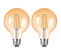 ProCrus E27 LED Vintage Light Bulb,4W Dimmable Edison Vintage Light Bulb E27,G80 Retro Bulb 2700K Warm White,Replaces 35 Watt,for Decorative,Pack of 2