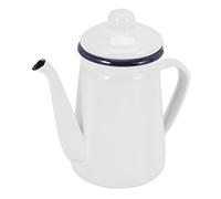 PROCTER 1.1L High-Grade Enamel Coffee Pot Pour Over Water Jug Pitcher Teapot for Gas Stove and Induction Cooker White