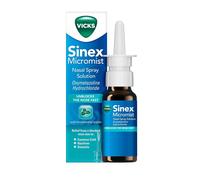 Procter & Gamble Vicks Nasal Spray, Sinex Micromist Decongestant Nose Spray For Blocked Nose With Oxymetazoline, Unblocks The Nose