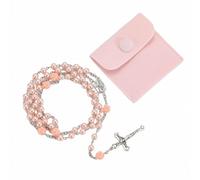 Procurement of glass prayer beads, Catholic women's rose prayer beads, Catholic loose pearl necklaces and the first Communion confirmation gift on the cross of Jesus Christ, as well as velvet bags
