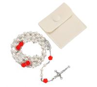 Procurement of glass prayer beads, Catholic women's rose prayer beads, Catholic loose pearl necklaces and the first Communion confirmation gift on the cross of Jesus Christ, as well as velvet bags