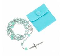 Procurement of glass prayer beads, Catholic women's rose prayer beads, Catholic loose pearl necklaces and the first Communion confirmation gift on the cross of Jesus Christ, as well as velvet bags