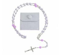 Procurement of glass prayer beads, Catholic women's rose prayer beads, Catholic loose pearl necklaces and the first Communion confirmation gift on the cross of Jesus Christ, as well as velvet bags