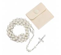 Procurement of glass prayer beads, Catholic women's rose prayer beads, Catholic loose pearl necklaces and the first Communion confirmation gift on the cross of Jesus Christ, as well as velvet bags