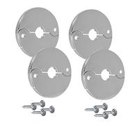 PROCURU 4-Pack 1/2-Inch CTS (5/8" OD) Open Escutcheon Pipe Cover Plate with Screws, for 1/2" Copper Pipe (4-Pack)