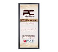Procut Global 100X35CM Matt Black Picture Frames - Modern Wooden Photo Frame with Shatterproof Perspex for Wall or Tabletop - Perfect for Posters, Certificates, Prints - Sizes & Colors Available