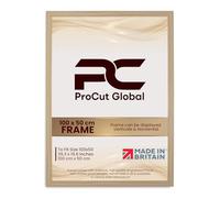 Procut Global 100x50CM Light Oak Picture Frames - Modern Photo Frame with Shatterproof Perspex for Wall or Tabletop - Ideal for Posters, Certificates & Print-Sizes A1 to A5 & 4x4 to 100x70cm Available