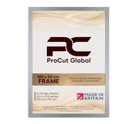 Procut Global 100X50CM Silver Picture Frames - Modern Wooden Photo Frame with Shatterproof Perspex for Wall or Tabletop - Perfect for Posters, Certificates, Prints - Sizes & Colors Available