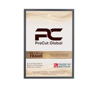 Procut Global 100x70CM Dark Grey Picture Frames - Classic Wooden Photo Frame with Shatterproof Perspex for Wall or Tabletop - Perfect for Posters, Certificates & Prints - Sizes & Colors Available