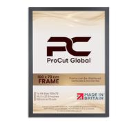Procut Global 100X70CM Dark Grey Picture Frames - Modern Wooden Photo Frame with Shatterproof Perspex for Wall or Tabletop - Perfect for Posters, Certificates, Prints - Sizes & Colors Available