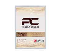 Procut Global 100x70CM Light Grey Picture Frames - Classic Wooden Photo Frame with Shatterproof Perspex for Wall or Tabletop - Perfect for Posters, Certificates & Prints - Sizes & Colors Available
