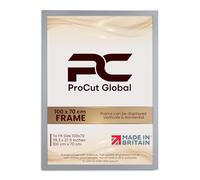 Procut Global 100X70CM Light Grey Picture Frames - Modern Wooden Photo Frame with Shatterproof Perspex for Wall or Tabletop - Perfect for Posters, Certificates, Prints - Sizes & Colors Available