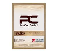 Procut Global 100X70CM Oak Picture Frames - Modern Wooden Photo Frame with Shatterproof Perspex for Wall or Tabletop - Perfect for Posters, Certificates, Prints - Sizes & Colors Available