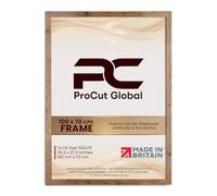 Procut Global 100X70CM Rustic Oak Picture Frames - Modern Wooden Photo Frame with Shatterproof Perspex for Wall or Tabletop - Perfect for Posters, Certificates, Prints - Sizes & Colors Available