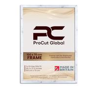 Procut Global 100X70CM White Rustic Picture Frames - Modern Wooden Photo Frame with Shatterproof Perspex for Wall or Tabletop - Perfect for Posters, Certificates, Prints - Sizes & Colors Available