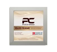 Procut Global 10X10 Light Grey Picture Frames - Modern Wooden Photo Frame with Shatterproof Perspex for Wall or Tabletop - Perfect for Posters, Certificates, Prints - Sizes & Colors Available
