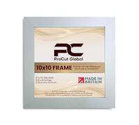 Procut Global 10X10 Silver Picture Frames - Modern Wooden Photo Frame with Shatterproof Perspex for Wall or Tabletop - Perfect for Posters, Certificates, Prints - Sizes & Colors Available